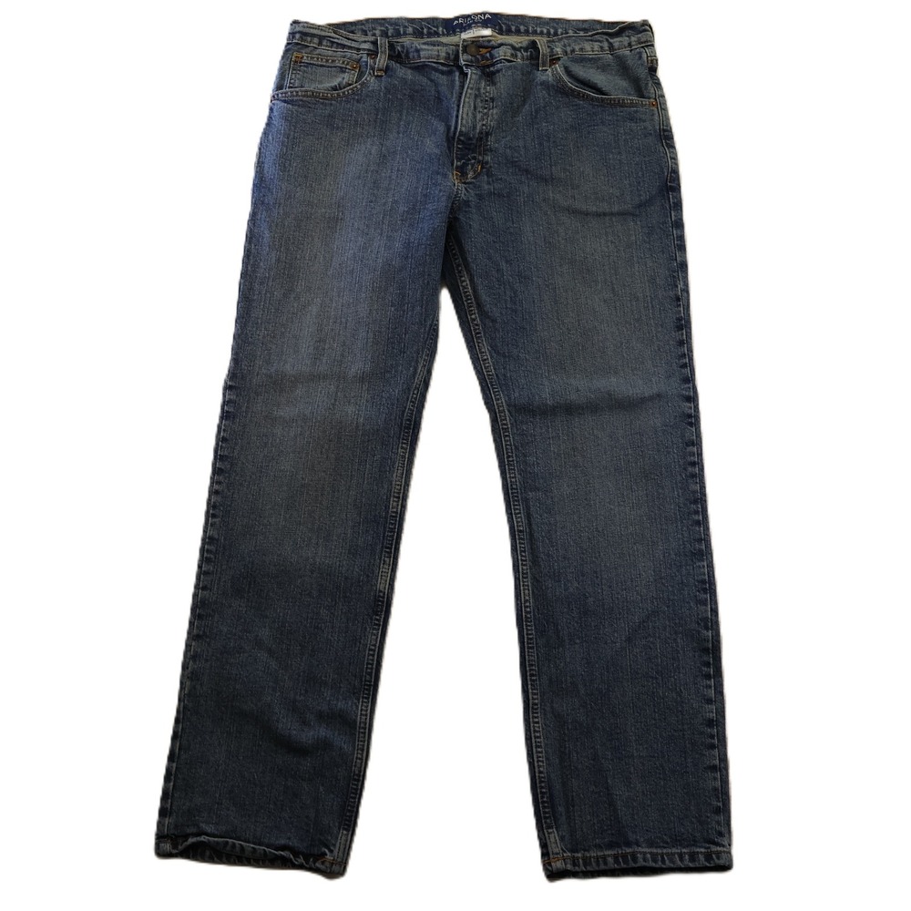 Arizona Mens 36x30 Straight Jeans Blue Flex Denim F08639